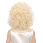 PATTNIUM Curly Blonde Wig for Kids Girls Light Blonde Wig with Bangs