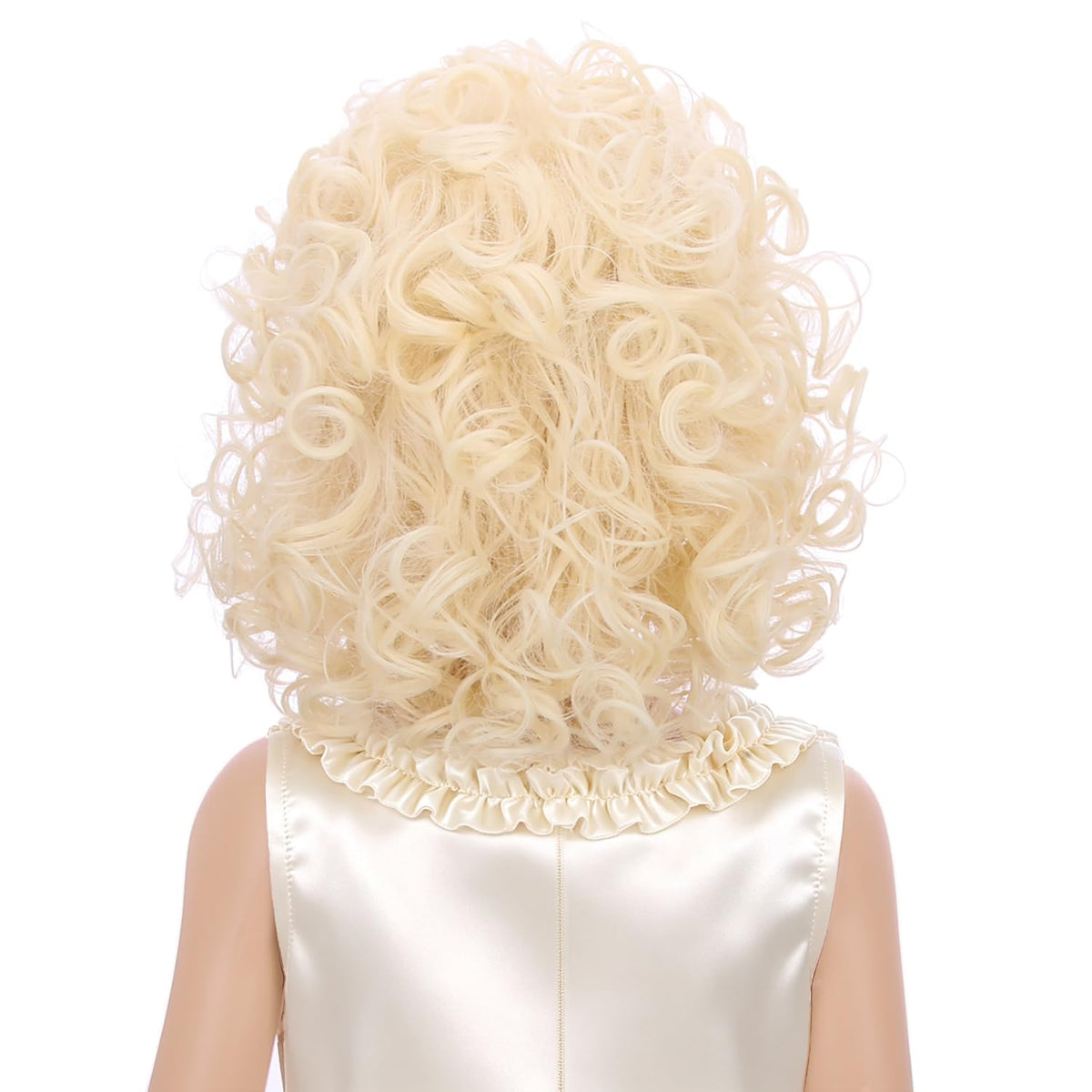 PATTNIUM Curly Blonde Wig for Kids Girls Light Blonde Wig with Bangs