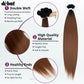 DÉBUT Silky Straight Synthetic Hair 6 Bundles with Lace Closure Long Straight Hair Bundles Weave Hand-Tied Middle Parting Lace Closure Ombre Brown 1B/30 Color for Full Head