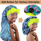 2pcs Long Satin Bonnets with Tie Band, Large Braid Bonnet Silky Hair Cap for Locs Women Sleeping, L