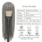Kaneles Grey Long Wig With Bangs Straight Gray Wig Synthetic Natural Heat Resistant Fiber Hair Daily Cosplay Wig for Women Hair Wig