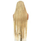 SUPERNOVA Blonde Full Lace Boho Braided Wig 613# Colored Synthetic Hair Box Braids Wig With Baby Hair Special Top Design Transparent Lace Long Highlight Knotless Braided Wigs For Black Women 36 Inch