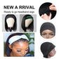RUIP Straight Bob Headband Wigs 10inch short bob wigs for Black Women None Lace Half Wigs Natural Heat Resistant Synthetic Hair Headband Wigs for Cosplay Party Daily Use (10in), Natural black#1b