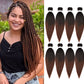 Ubeleco 8 Packs Pre-stretched Braiding Hair,20 Inch Ombre Braiding Hair Professional Soft Yaki Texture, No Itch, Hot Water Setting Hair Extensions for Braids (20in,1B/30)