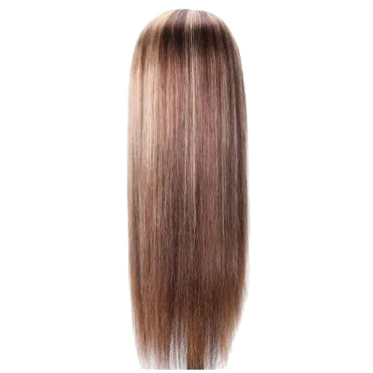 Design Hair Products Women Middle Highlights Wigs Long Part for Synthetic Brown Blonde Straight Mixed wig Osier Hair（A，16)