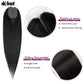 DÉBUT 26 28 30 Inches Silky Straight 6 Bundles with Lace Closure Long Straight Synthetic Hair Bundles Weave Hand-Tied Middle Part Lace Closure for Full Head 1B Color