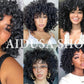 AIDUSA Short Loose Curly Wigs for Black Women Afro Wig for Black Women Curly Wig for Women Synthetic Wigs for Women Fluffy Natural Wigs Half Wigs Soft Hair Black Wigs (#1B Natural Black)
