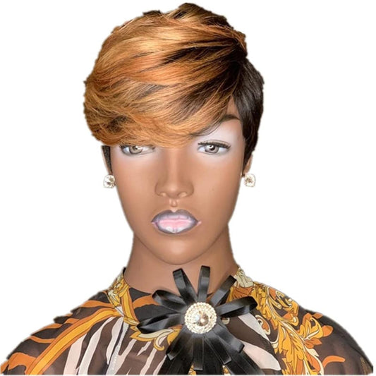 FCHW Short Ombre Hair Wigs For Black Women African American Women Wigs Synthetic Short Wigs For Black Women