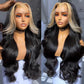 SISIFIRE Highlight Blonde Body Wave Lace Front Wigs for Women 13*4 Heat Resistant Fiber Loose Curly Wavy Wig with Baby Hair Synthetic Lace Wig for Daily Party Use