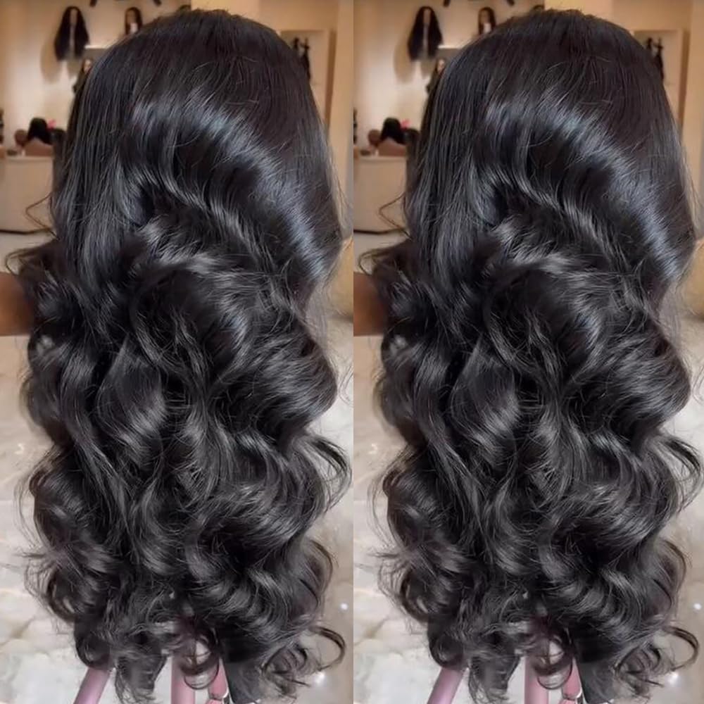 SISIFIRE Deep Wave Lace Front Wigs 13x4 Body Wave Lace Front Wigs for Women Synthetic HD Lace Front Wig Pre Plucked Natural Hairline Glueless Frontal Wigs for Women