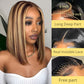 Ombre Bob Wig Human Hair 4/27 Highlight Honey Blonde Lace Front Bob Wigs Human Hair 200% Density Glueless Wigs Human Hair Pre Plucked Pre Cut 9x6 HD Lace Front Wigs Human Hair for Black Women 12 inch
