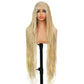 SUPERNOVA Blonde Full Lace Boho Braided Wig 613# Colored Synthetic Hair Box Braids Wig With Baby Hair Special Top Design Transparent Lace Long Highlight Knotless Braided Wigs For Black Women 36 Inch