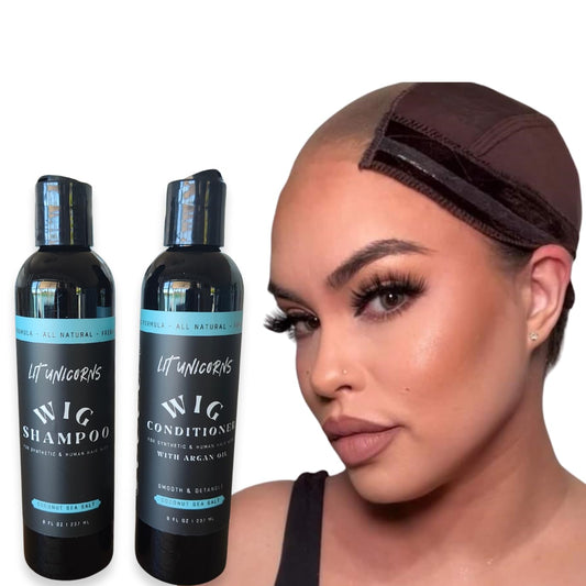 Wig Grip Cap & Shampoo Conditioner Set - Brown