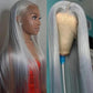 SOSEXY Grey Lace Front Wigs Human Hair 13x4 HD Transparent Straight Lace Frontal Wigs 180% Density Human Hair Wigs for Women Pre Plucked with Baby Hair Gray Wig