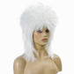 BESTBEL 80s Wig White Mullet Wig Rocking Diva Wigs for Women Punk Hair