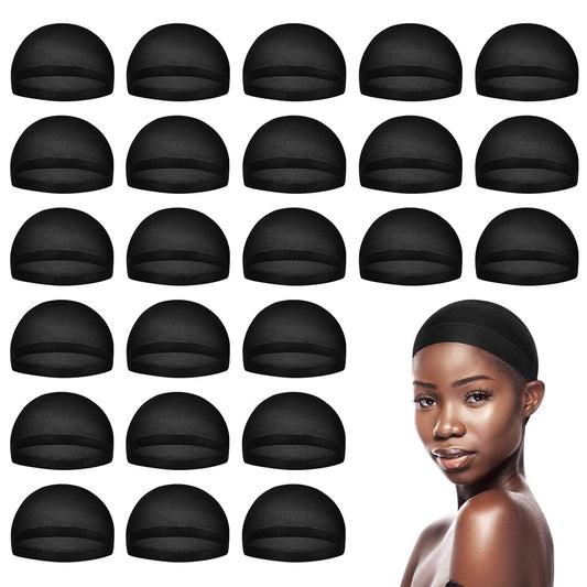 MYKURS Black Wig Caps for Women, Stocking Cap for Wigs, Hair Cap for Wigs, 24 PCS