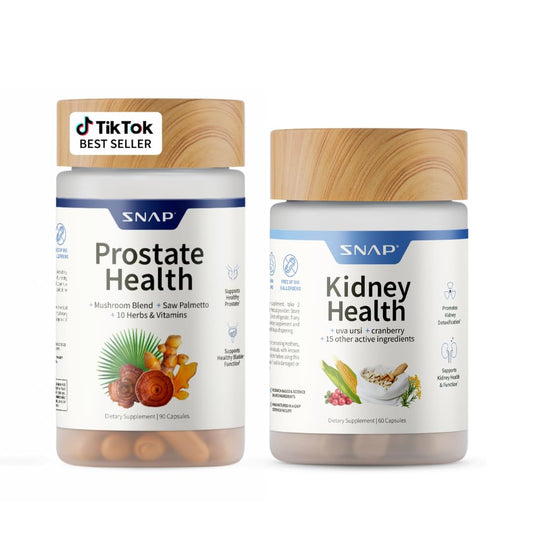 Snap Supplements Prostate Health Support Supplement Bundle with Kidney Health Support Supplement, 90 Capsules & 60 Capsules