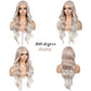 ENCOUNTERU Ash Blonde Wear and Go Glueless Wig with Bangs Synthetic Lace Front Wigs for Women Body Wave Pre Plucked Pre Cut HD Lace Glueless Ombre Wig Middle Part 26Inch