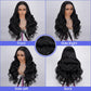 FASCARA 13x4 HD Transparent Lace Front Wigs Human hair Pre Plucked 180 Density Brazilian Body Wave Frontal Wigs Human Hair with Baby Hair Natural Hairline Natural Black Color 24 Inch