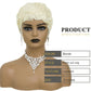 BOBCOO Short Blonde Pixie Cut Wigs For Black Women Short Wigs With Bangs Short Wigs For Black Women Layered Wigs(Blonde)