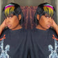 QiaQiaRing Mullet Wigs for Black Women Chic Elegent Mullet Pixie Cut Wigs for Daily Use Short Layered Pixie Bob Human Hair With Bangs Brazilian Virgin Straight Bob Human Hair (1b/purple/blue)