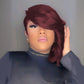 PangDongLai 10A Pixie Cut Wigs for Black Women Model Length Dark 99J Color Side Part Short Layered Pixie Cut Human Hair Wear and go Glueless Wigs With Bangs for Daily Use (dark 99J)