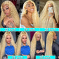 WPPIKK 613 Lace Front Wig Human Hair 180 Density Blonde Wig Human Hair Wet and Wavy Wigs for Black Women Glueless HD Lace Frontal Wigs (32 Inch)