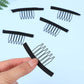 AHQiZFX 30 PCS Wig Clips Wig Comb Black Metal Clips 6-Teeth Wig Combs Wig Making Kit for Hairpiece Caps Wig Accessories Tools for Lace Wigs Cap Making No Sew (Black, 6-Teeth Wip Comb)