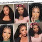 SUPERNOVA Curly Human Hair Wig 13x4 Lace Front Wigs Human Hair Half-Cornrows Half-Deep Curly Wig Pre Plucked Pre Styled Braid Wigs For Black Women 200 Density 16 Inch