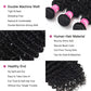 inlovwith Deep Wave Bundles Human Hair 24 Inch 12A Brazilian 100% Unprocessed Virgin Human Hair Bundles Wet and Wavy Human Hair Weave Bundles Natural Black Color Human Hair Extensions