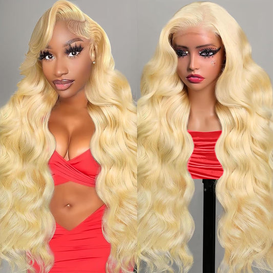 613 Lace Front Wig Human Hair 250 Density 13x6 Body Wave Lace Front Wigs Pre Plucked With Baby Hair 613 HD Lace Frontal Wigs Blonde Wig Human Hair 28 Inch