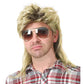 Swiking Mens Mullet Wig Blonde and Dark Foot Retro 70s 80s Disco Rocker Curly Punk Fancy Party Halloween Cosplay Costume Full Wigs (Black and Blonde)