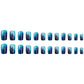 RTKHFZE Press on Nails Medium,Blue Press on False Nails,Square Fake Nails, Medium Nails Press Ons,with Designs Acrylic Nail,Full Cover Glue on Nail for Women Manicure