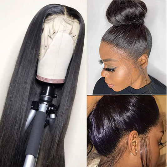 sdamey Straight 360 HD Lace Front Wigs Human Hair 180 Density Brazilian Frontal Wigs Human Hair Glueless Wigs Human Hair Pre Plucked pre Cut Wigs for Women