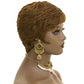 Short Wig for Black Women Dark Brown Pixie Cut Wig for Women Auburn Short Pixie Wigs With Bangs Synthetic Hair Pixie Wigs for Black Women Short Wigs (Dark Brown)