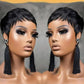 Yviann Pixie Cut Wig Human Hair Short Pixie Wigs for Black Women Human Hair Glueless Full Machine Made Wig Glueless Wear and Go Natural black 1B