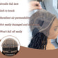 AISI HAIR Full Lace Faux Locs Braided Wigs for Black Women, Faux Locs Burgundy Red Wig Crochet Hair Braid Wig with Baby Hair Hippie Locs Twist Synthetic Wig with Curly Ends 26”