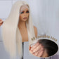 Koreyo Lace Front Wig Pre Plucked 13x4 HD Glueless Honey Blonde Lace Front Wig for Women Natural Looking Synthetic Heat Resistant Fiber Lace Wig (26 Inch) (Platinum Blonde)