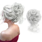 KETHBE Messy Bun Hair Piece Tousled Updo Hair Buns Extension Elastic Hair Band Hair Pieces Curly Hair Bun Scrunchie For Women (Silver Gray)