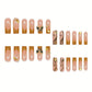 RTKHFZE Long Press on Nails Square Fake Nails Gold Glitter French Tip Acrylic False Nails with Designs Nails Tip Gold Butterfly and Rhinestones Full Cover Glue on Nails for Women Nail Decorations