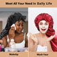 2pcs Long Satin Bonnets with Tie Band, Large Braid Bonnet Silky Hair Cap for Locs Women Sleeping, C