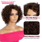 Rebecca Fashion Short Curly Human Hair Wigs for Black Women Cute Curly Bob Wig Side Part Non Lace Glueless Wigs Brazilian Remy Natural Looking Natural Looking MIixed Medium Brown Color