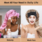 2pcs Long Satin Bonnets with Tie Band, Large Braid Bonnet Silky Hair Cap for Locs Women Sleeping, G