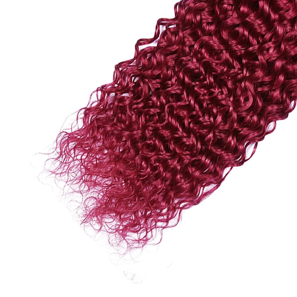 Red Bundles Human Hair Burgundy Water Wave 3 Weave 28 30 32 inch 99J Wet and Wavy Extensions 300g