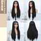 Koreyo Lace Front Wig Pre Plucked 13x4 HD Glueless Honey Blonde Lace Front Wig for Women Natural Looking Synthetic Heat Resistant Fiber Lace Wig (26 Inch) (Black)