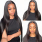 DELHELHAIR Silky Straight Glueless Lace Front Wigs for Black Women Human Hair Unprocessed Brazilian Remy Straight 4x4 Lace Closure Wig Pre-Plucked with Baby Hair (16Inch, Natural Black)