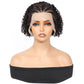 Inghood Braided Lace Front Wigs For Black Women Braided Curly Human Hair Wigs Fully Handmade Braided Wig Pixie Cut Wig 13x4 Lace Front Wigs Human Hair Curly Bob Wig Human Hair (Natural Color)