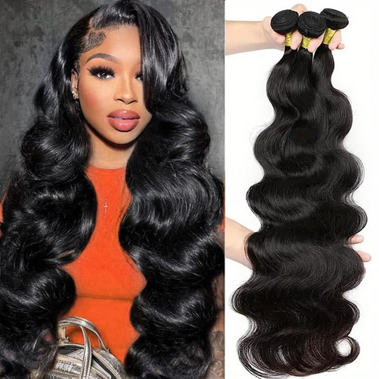 12A Grade Human Hair Bundles Body Wave Bundles Human Hair 18 20 22 Inch 100% Unprocessed Brazilian Virgin Hair Body Wave 3 Bundles Human Hair Extensions for Black Women Natural Color(18 20 22 Inch)
