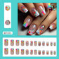 Medium Press on Nails Square Shape Fake Nails with Rainbow Dot Designs Ombre Nails Sweet Summer Glue on Nails Glossy Gradient Acrylic Nails Full Cover Reusable Stylish Stick on Nails for Women 24PCS