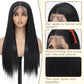 Koreyo Lace Front Wig Pre Plucked 13x4 HD Glueless Honey Blonde Lace Front Wig for Women Natural Looking Synthetic Heat Resistant Fiber Lace Wig (26 Inch) (Black)